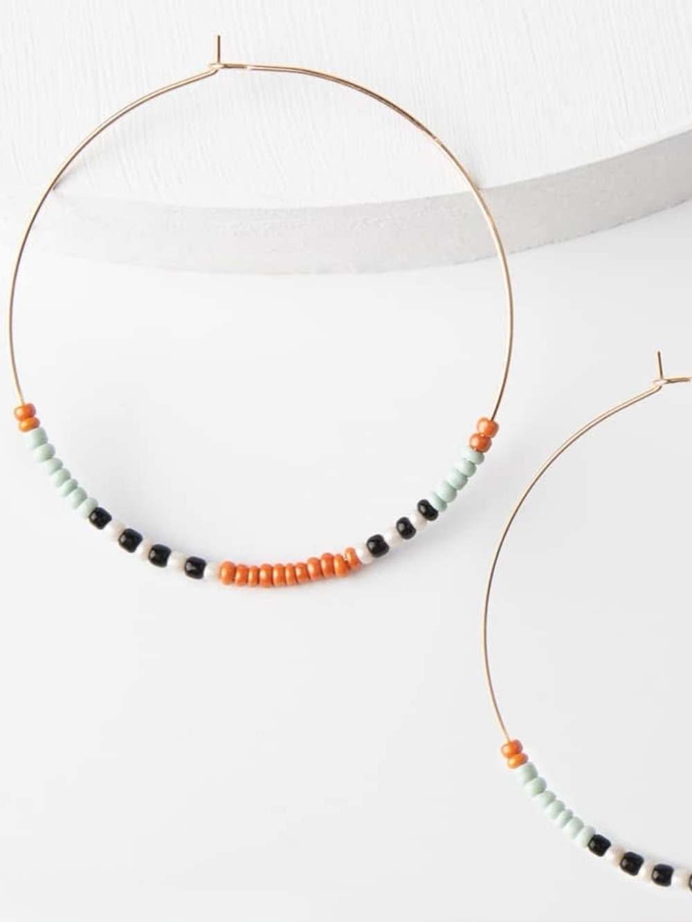 NEW Beaded Gold Hoops - Picture 3 of 4